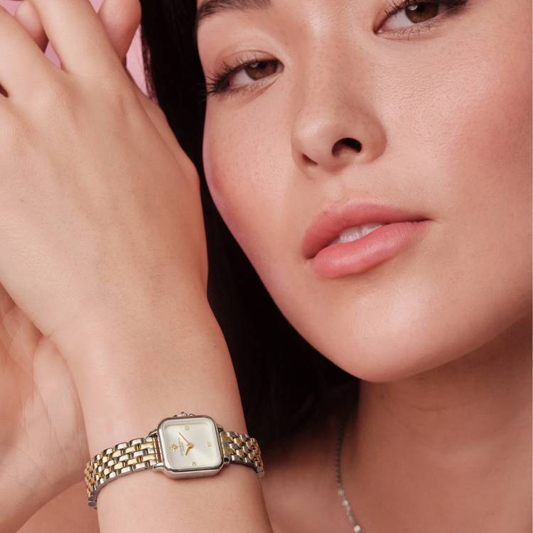 Olivia Burton Mini Grosvenor stainless steel watch, imported from the UK