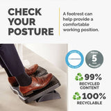 Fellowes Refresh foot support with vented platform, imported from the UK
