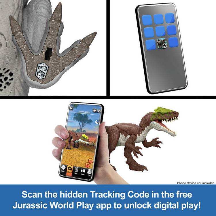 Jurassic World Charge N Chomp Carnotaurus running dinosaur toy, UK version