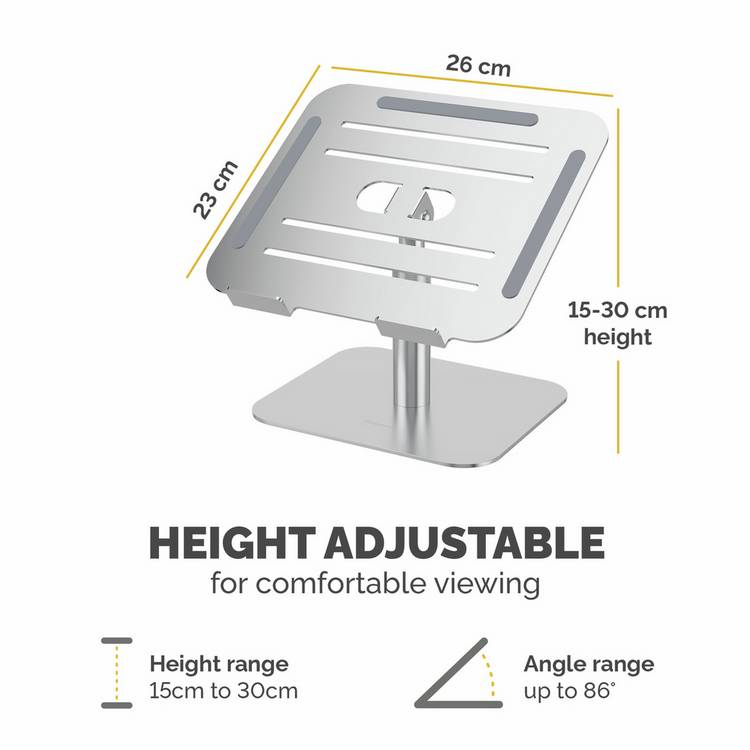 Fellowes Alumia laptop stand silver for 15 inch laptops (British brand)