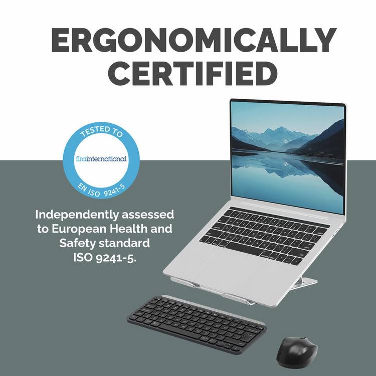 Fellowes portable laptop stand silver for 15-inch laptops, UK version