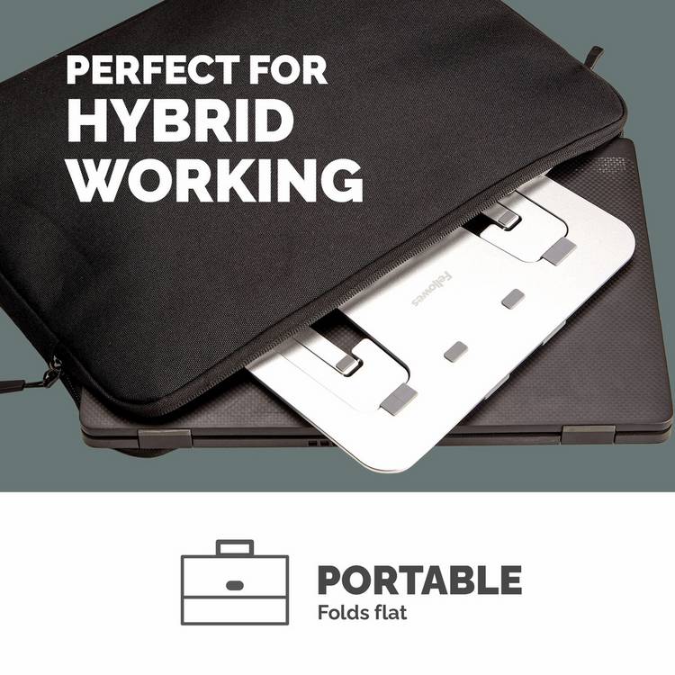 Fellowes portable laptop stand silver for 15-inch laptops, UK version