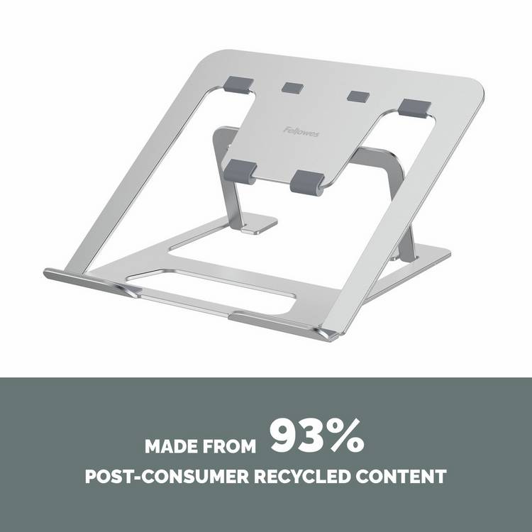 Fellowes portable laptop stand silver for 15-inch laptops, UK version