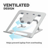 Fellowes portable laptop stand silver for 15-inch laptops, UK version