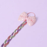 Flitzy Bow plaited ribbon hair tie tassel (British brand)
