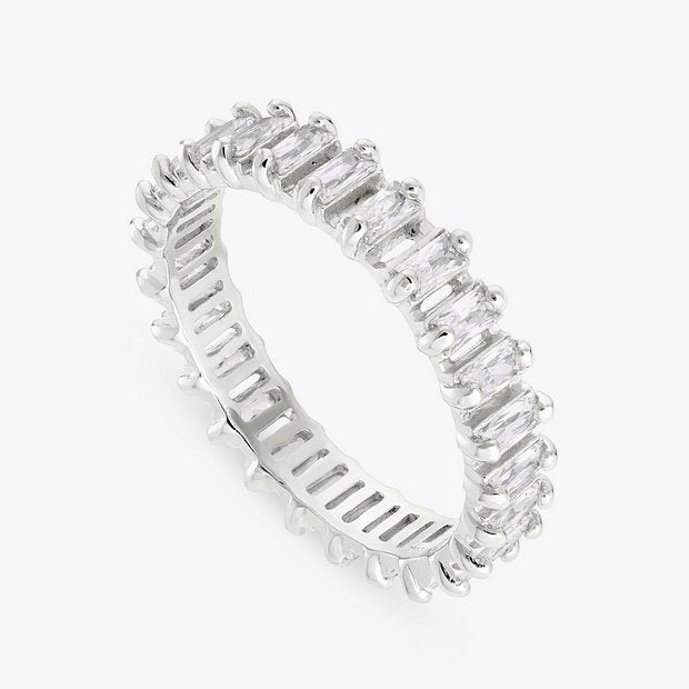 Revere sterling silver eternity ring baguette cubic zirconia large - British product