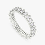 Revere sterling silver eternity ring baguette cubic zirconia large - British product