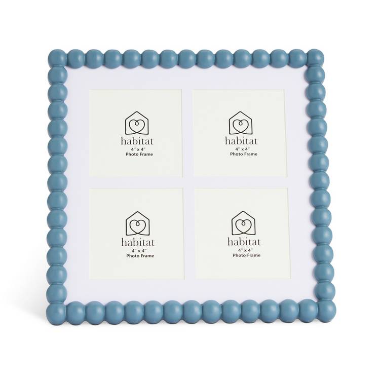 Habitat Bobble Blue wooden picture frame 4x4 inch - British product