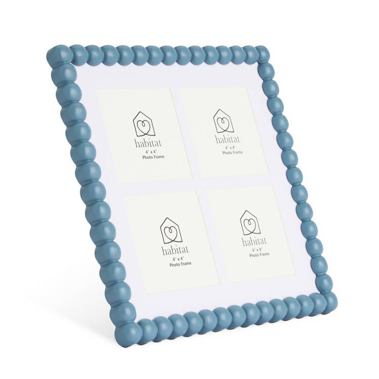Habitat Bobble Blue wooden picture frame 4x4 inch - British product