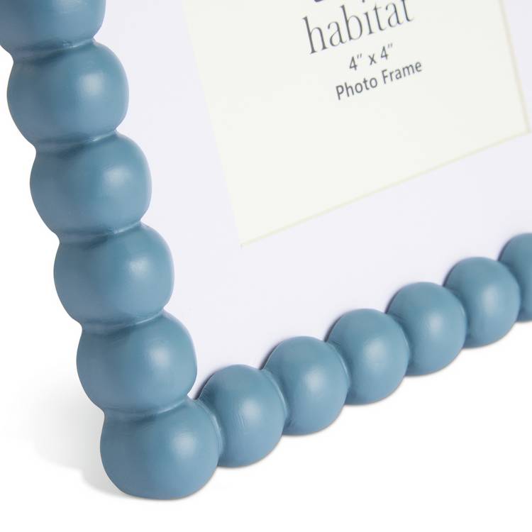 Habitat Bobble Blue wooden picture frame 4x4 inch - British product