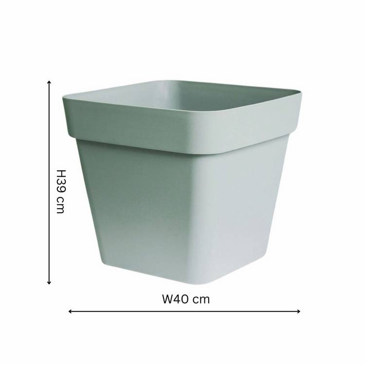 Ivyline Cleo square planter sage 40cm, imported from the UK