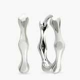 Revere sterling silver bamboo hoop earrings - British product