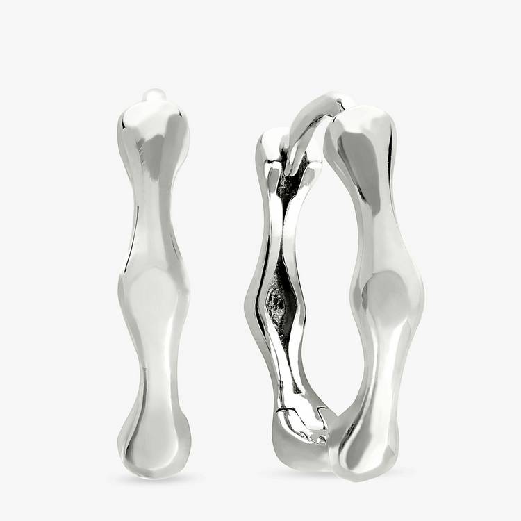 Revere sterling silver bamboo hoop earrings - British product