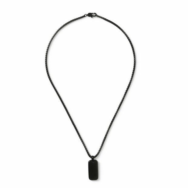 Uncommon Souls black tone dog tag necklace 50cm chain, UK version