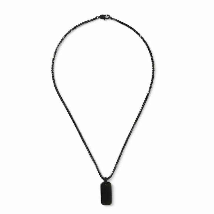 Uncommon Souls black tone dog tag necklace 50cm chain, UK version