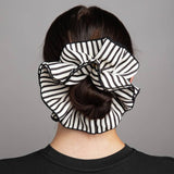 Freedom black stripe ruffle hair scrunchie (British brand)
