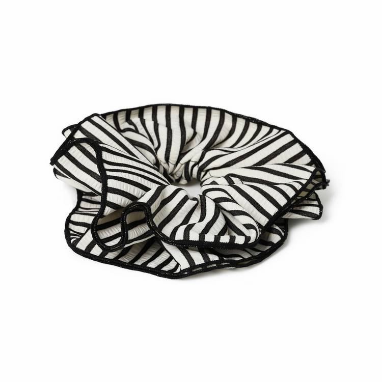 Freedom black stripe ruffle hair scrunchie (British brand)