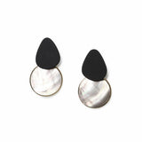 Argos Freedom Black Top Metallic Disc Mismatch Shape Drop Earrings- Buy online at McGrocer