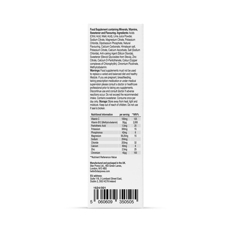 Starpowa hydration sachets Lime Coconut flavour 10 sachets (British brand)