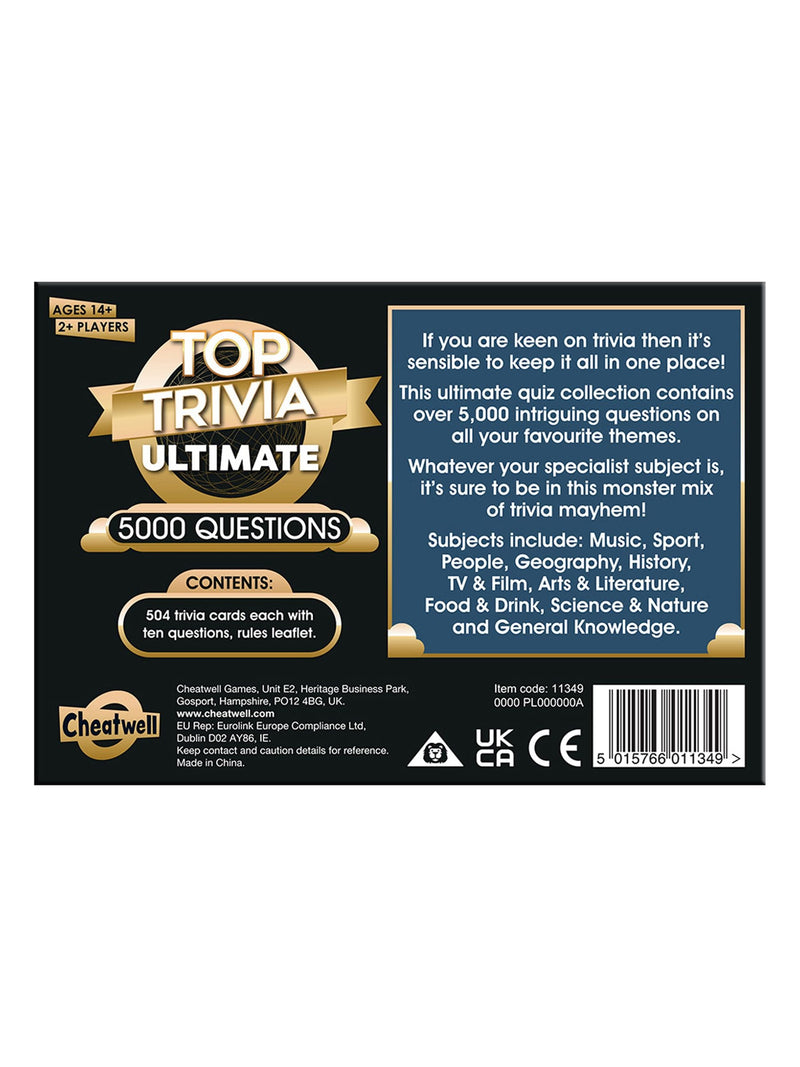 Cheatwell Games Top Trivia Ultimate Quiz 5000 questions - British product
