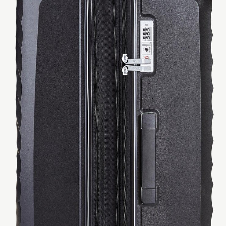 Rock luggage set 3 piece hardside black, imported from the UK