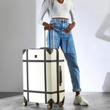 Rock vintage hardside luggage set 3 piece cream, imported from the UK