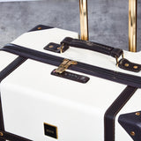 Rock vintage hardside luggage set 3 piece cream, imported from the UK