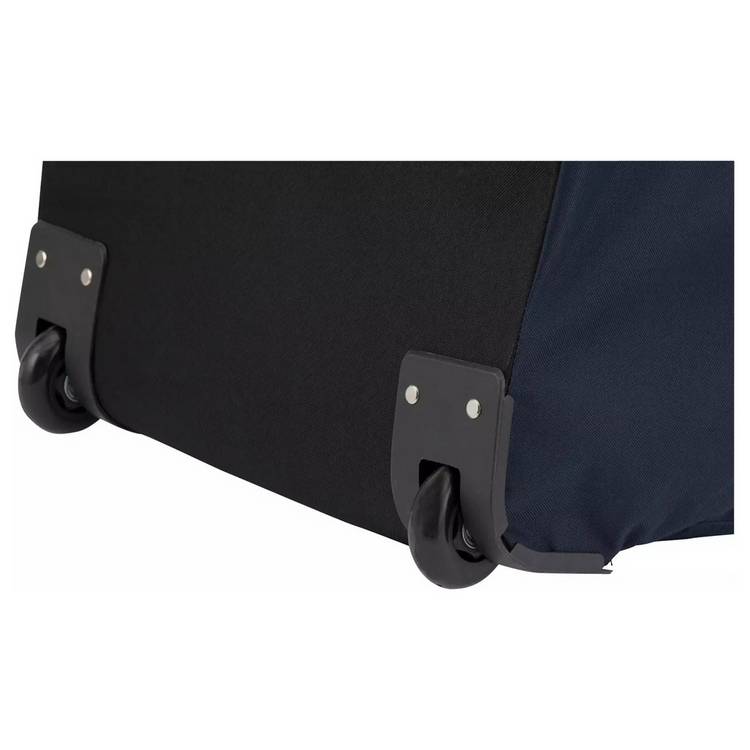 Medium navy blue wheeled holdall with 60 litre capacity (British brand)