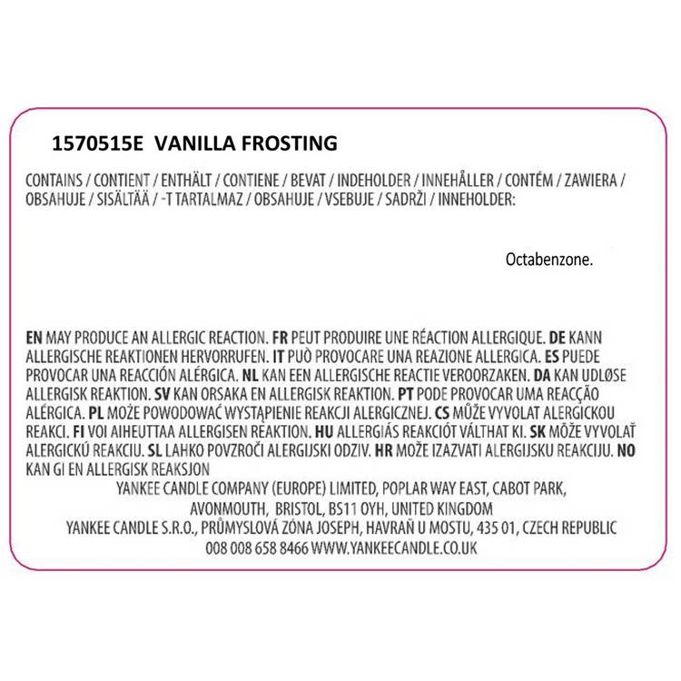 Yankee Candle Vanilla Frosting large scented candle 125 hours - British product