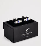 Deakin & Francis sterling silver sapphire cufflinks 0.8cm x 2.4cm (British brand)