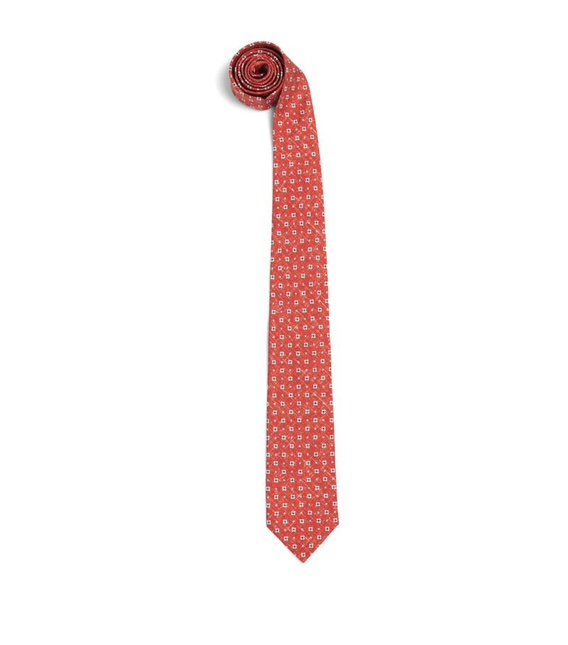 Isaia silk floral tie 6cm width, imported from the UK