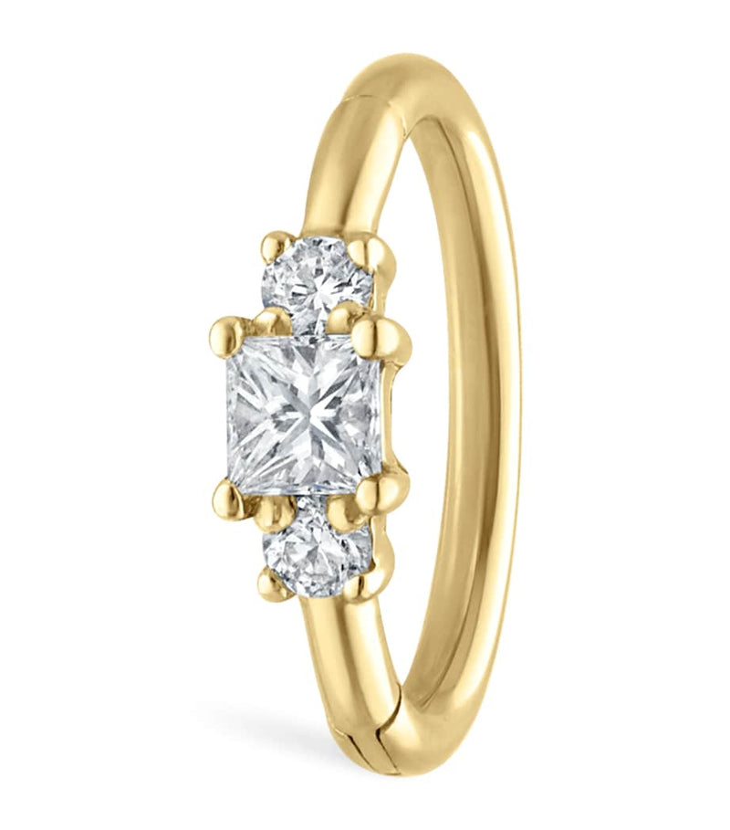 Maria Tash princess cut diamond hoop earring 8mm, UK version