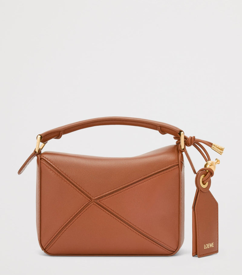 LOEWE Mini Puzzle Bag smooth lambskin leather cuboid handbag, imported from the UK