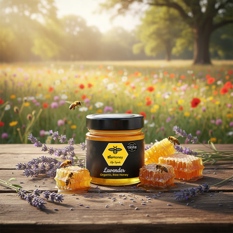 BioHoney organic raw honey lavender 300g - British product