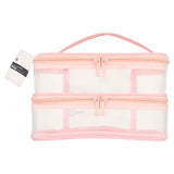 Superdrug Superdrug Pink Double Zip PVC Cosmetic Bag- Buy online at McGrocer