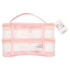 Superdrug pink double zip PVC cosmetic bag (British brand)