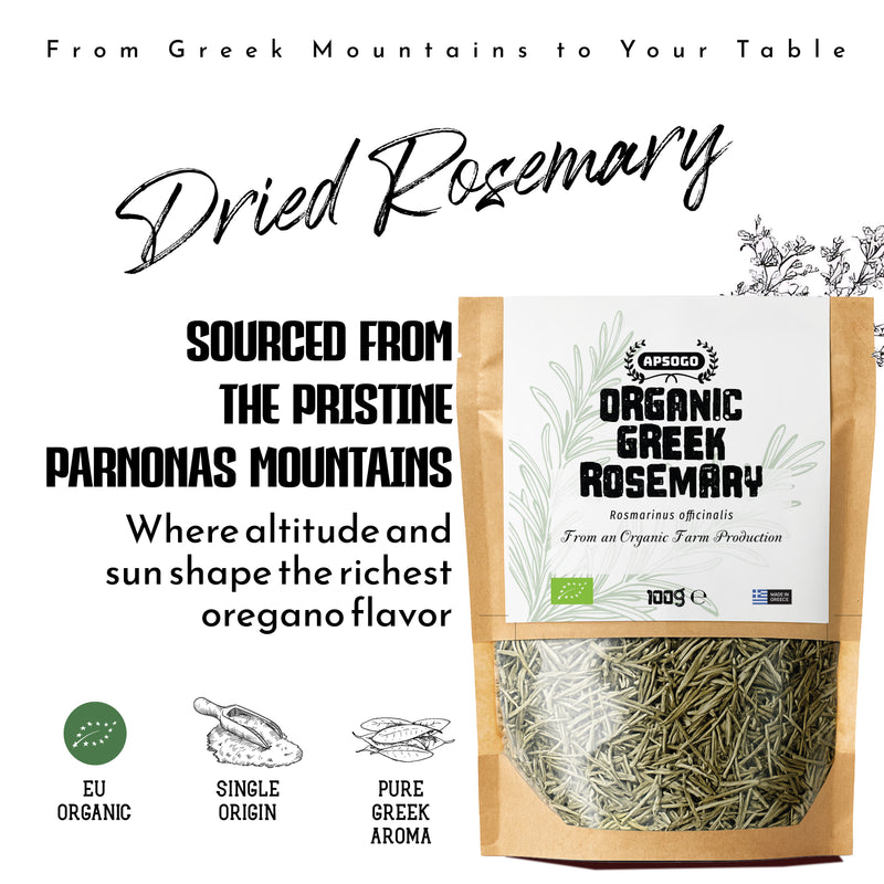 APSOGO organic dried rosemary 100g (British brand)