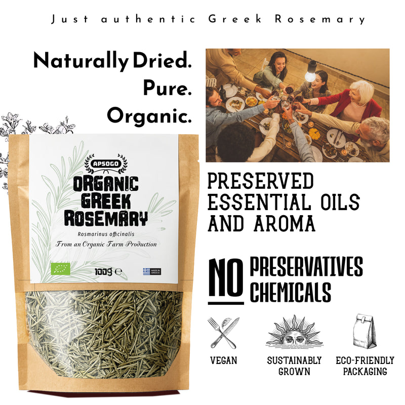 APSOGO organic dried rosemary 100g (British brand)