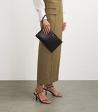 Harrods medium croc-embossed leather pouch (British brand)