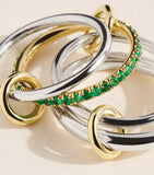 Spinelli Kilcollin Nimbus ring with emeralds, imported from the UK