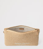 Jimmy Choo raffia zip-up pouch from Beach collection, UK version