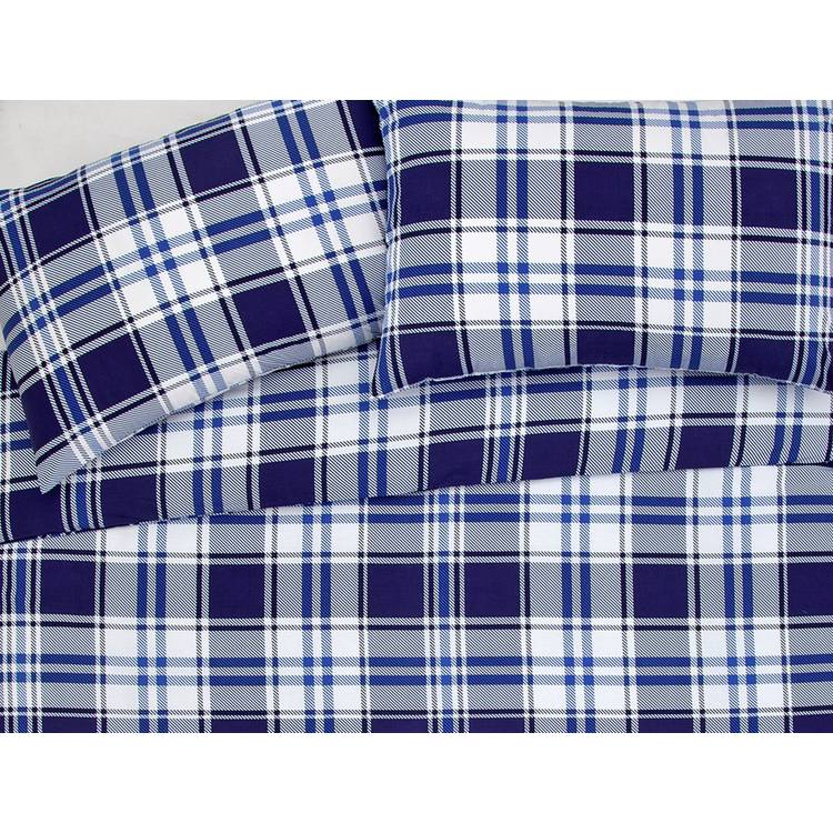Argos Home check bedding set blue white single (British brand)