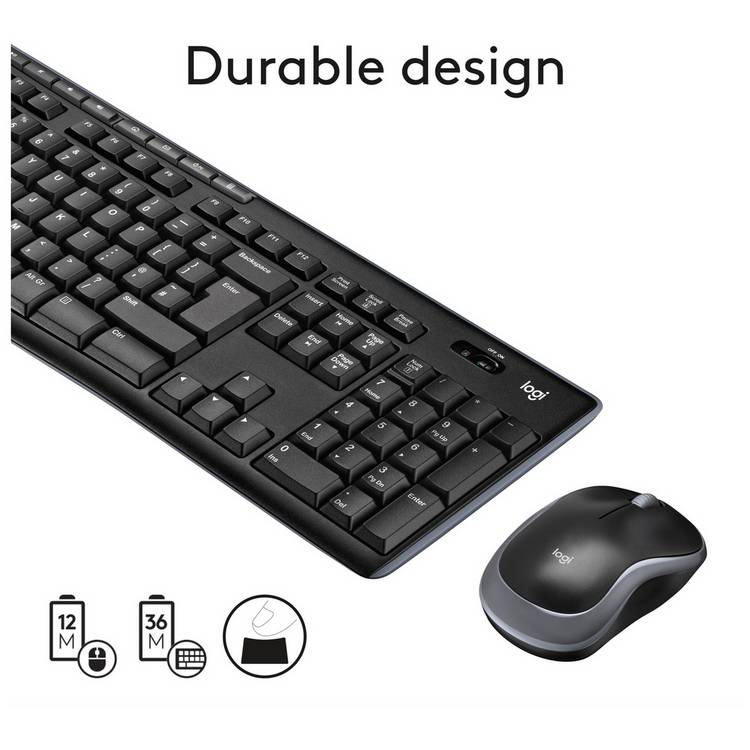 Logitech wireless mouse and keyboard set MK270, UK version