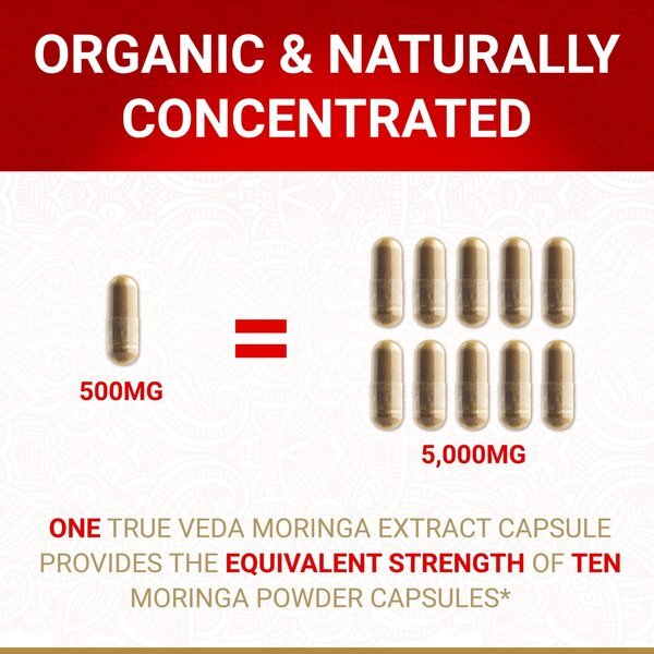 True Veda moringa extract 10:1 capsules 60ct - British product