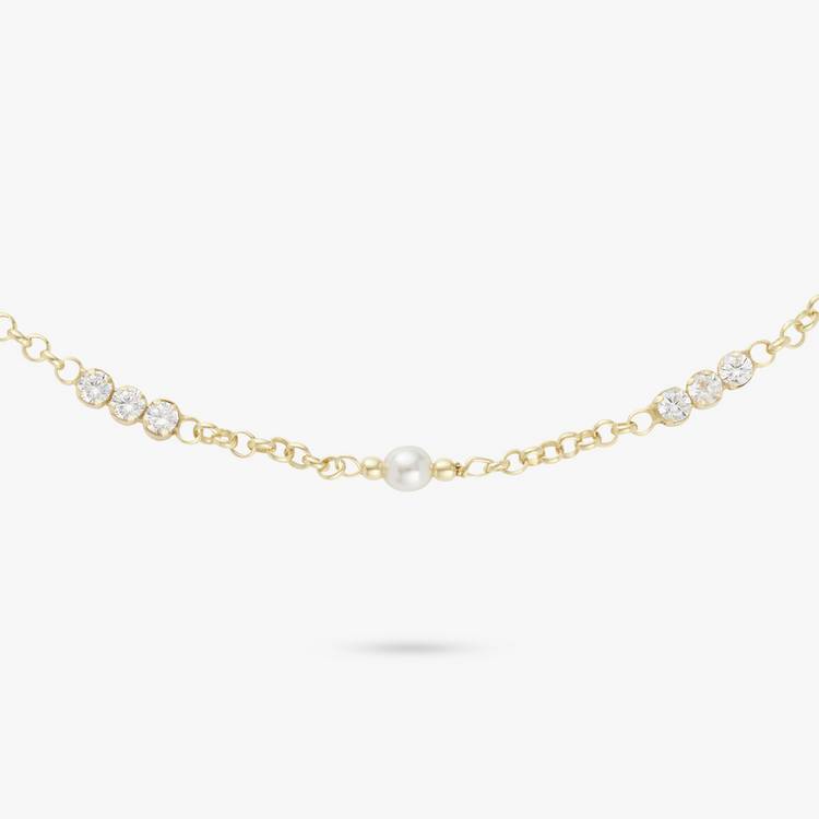Revere gold plated pearls and cubic zirconia bracelet, UK version