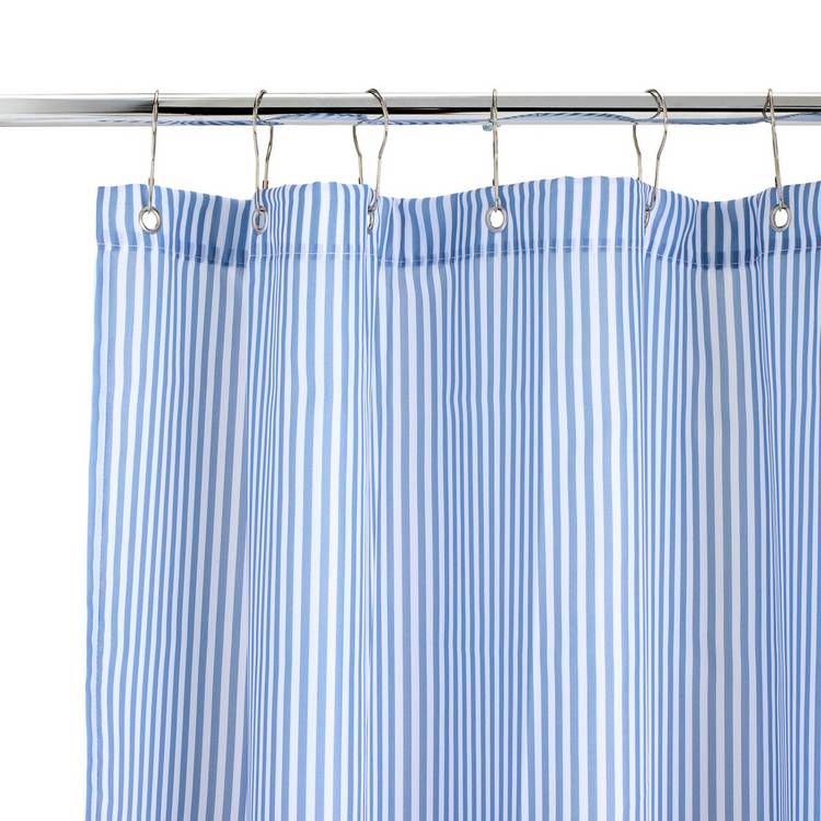 Argos Home striped shower curtain blue white, imported from the UK