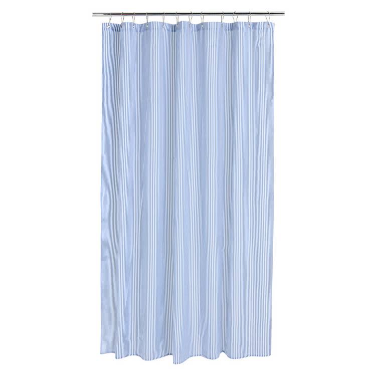 Argos Home striped shower curtain blue white, imported from the UK