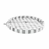 Habitat checkered brown and white round resin trinket tray 30cm, imported from the UK