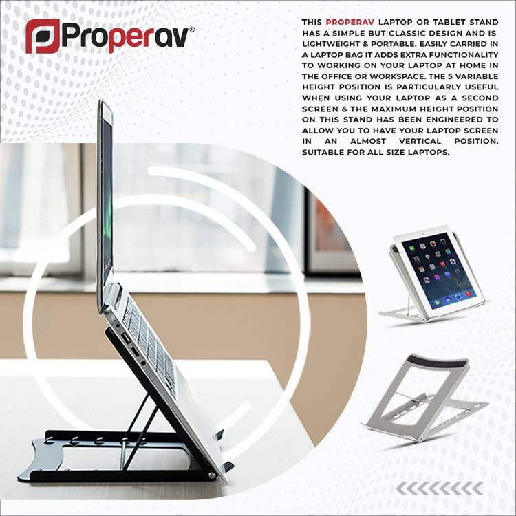 Proper AV foldable laptop stand adjustable, UK version