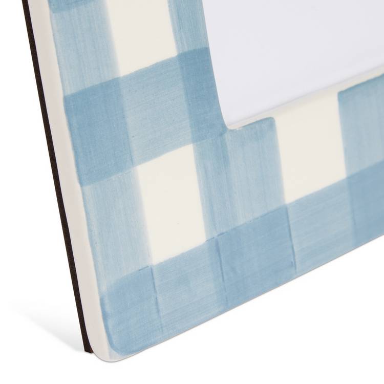 Argos Home blue gingham ceramic picture frame 5x7 inches, UK version